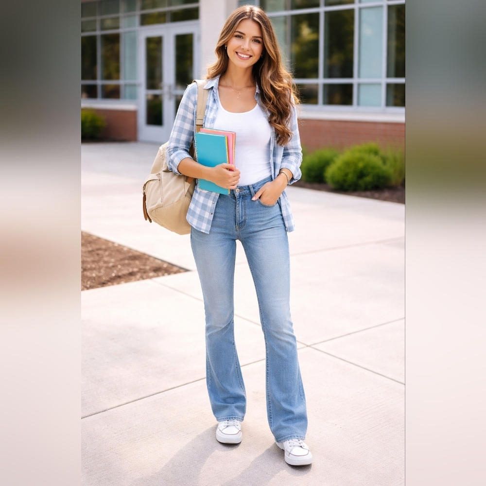 Judy Blue Light Wash Bootcut Denim Jeans Boho 70's Y2k Size 0